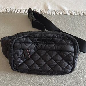 MZ Wallace Black Quilted Belt Bag Compact Style